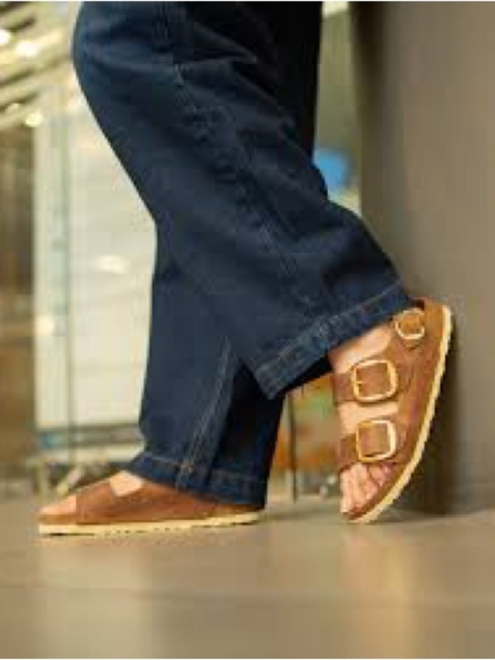 Birkenstock Big Buckle Milano Cognac Brown Oiled Leather Size 38 Gold Buckles - Picture 1 of 12